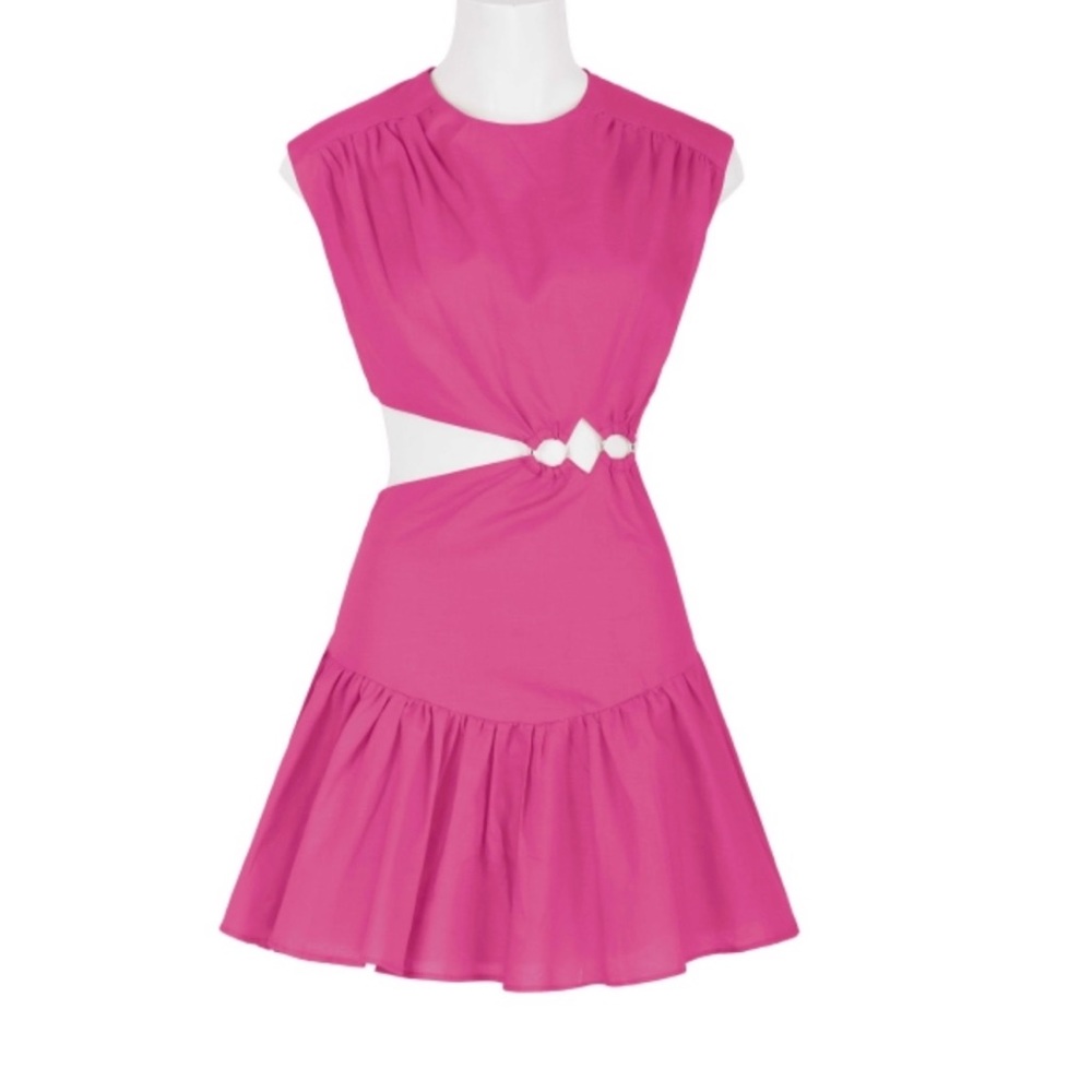 Pink cutout mini dress